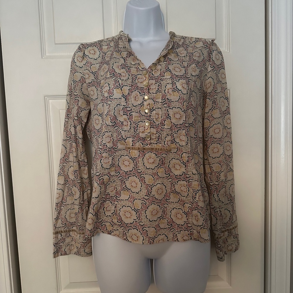 Marc Jacobs floral cotton blouse long sleeve size 4. Tunic - Picture 2 of 15